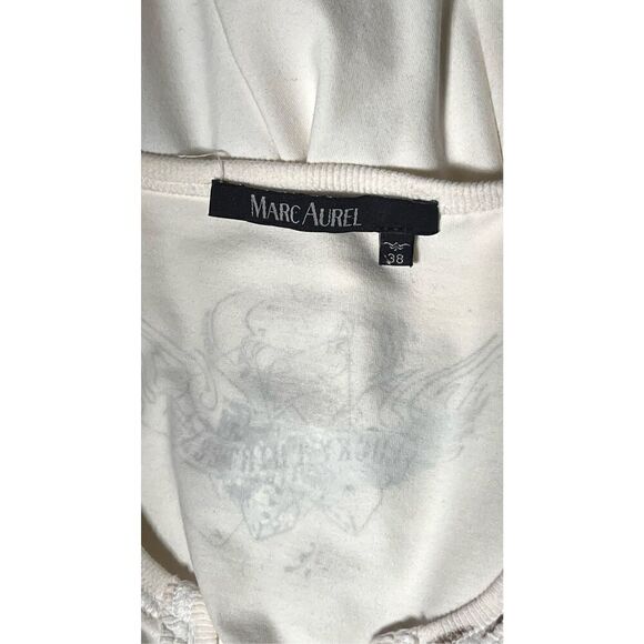 Marc Aurel Long Sleeve  Embellished Henley Size  38 - Picture 4 of 5